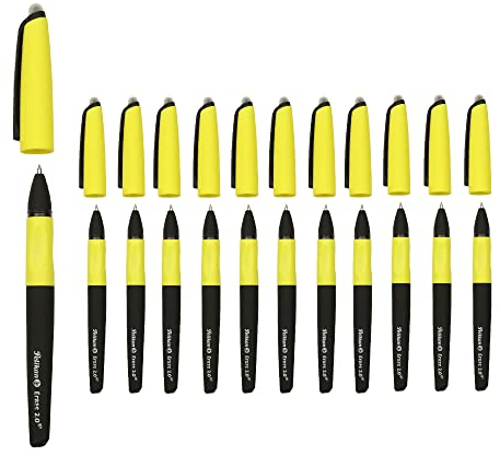 Pelikan Erase 2.0, Penna Cancellabile Ergonomischer Roller, Inchiostro Schwarz, Penne per Destrimani und Mancini, Penne Cancellabili per la Scuola, Refill schwarz, Ricaricabile, 12 Stück