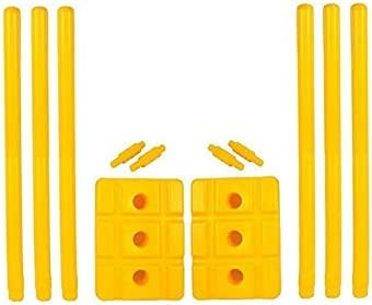 Kalindri Sports Cricket-Kunststoff-Pickets (6 Wickets + 4 Bügel + 2 Sockel) Stumps-Set (am besten für Übung und Gully-Cricket)