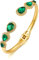 LILIE&WHITE Damen Armreif, Vergoldet mit Smaragdgrünen Zirkon-Steinen, Eleganter Schmuck für Besondere Anlässe und Alltag