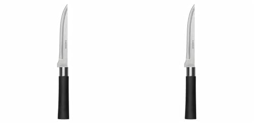 Chef Aid 20cm Stainless Steel Filleting Knife with Soft Grip Handle,Black (Pack of 2)