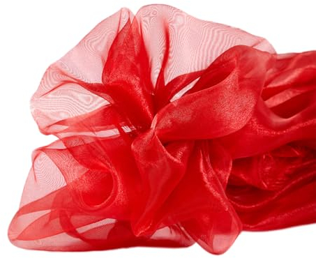 3m x 150cm Organza Stoffe zum Nähen Meterware Organzastoff Dekostoff Bekleidungsstoffe für DIY Kunsthandwerk Basteln Vorhänge Tischdecken Hochzeit Party Kleidungsdekoration,Weinrot