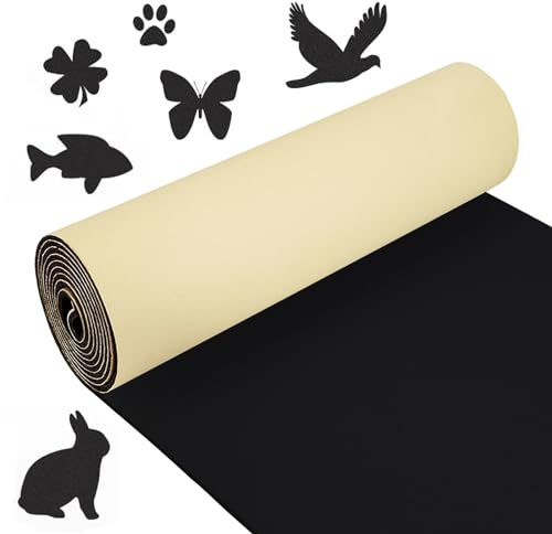 Bocguy Rollo Goma EVA Adhesiva, 30x200cm, 3mm de Espesor, Espuma Adecuada para Álbumes de Recortes, Manualidades, Decorar, DIY (Negro)