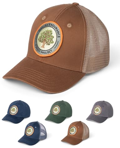 DANISH ENDURANCE Baseball Cap aus Bio-Baumwolle, Verstellbare Trucker Cap, Atmungsaktiv, Mit oder ohne Netz-Kopfteil, Unisex, für Herren und Damen, Braun, One Size