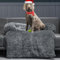 Mora Pets Hundebett Plüsch Sofaschutz Hund Hundedecke Sofa Couch Sofaschoner für Hunde wasserdicht & antirutsch Hundekissen für kleine und mittelgroße Hunde, L 78 x B 94 x H 12 cm (4-in-1)