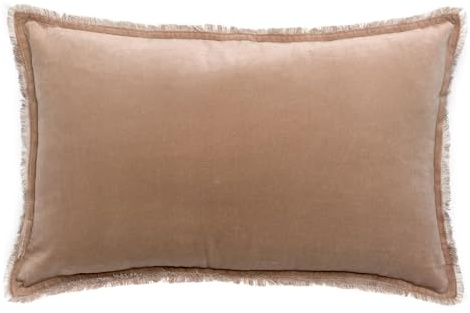 Vivaraise Einfarbiges Kissen Fara Taupe 40 x 65 cm