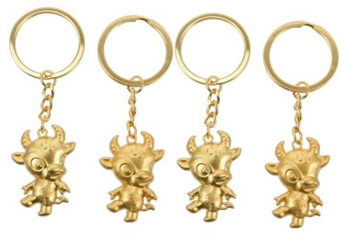 CONGARTENO 4stücke Neujahrs Schlüsselanhänger Chinesischer Stil Oxen- Dekoration Für Schlüssel Taschen Und Für Frühlingsfest