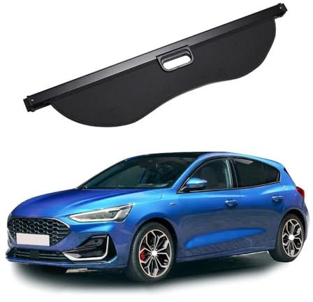 JIABAOCA Coche Maletero Cubierta Carga RetráCtil para Ford Focus 2013-2022, Maletero Trunk Estante Privacidad Cargo Protectora Cubierta Bandeja RetráCtil para Maletero Trasero