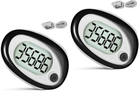 Kisangel 2piezas Contador De Pasos Clip para Deportes Podómetro Portátil y Preciso para Senderismo con Lanyard Reloj para Mujer y Hombre