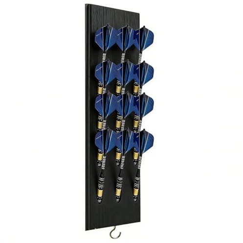 Penbinmall Dartpfeilhalterung, Dart Halter aus Holz für 12 Darts, Darthalter für Wandmontage, Dartpfeile Halterung zur Aufbewahrung von Steeldarts & Softdarts, Dart zubehör Wandhalterung