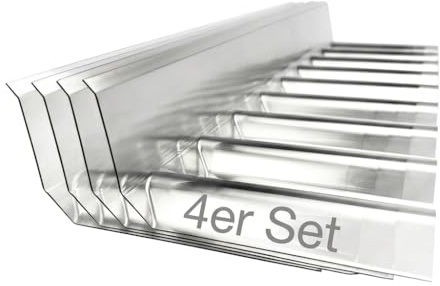 4 Stück - Wandanschluss PVC Sinus 76/18 glasklar für Well- und Lichplatten | Breite: 670 mm - 9 wellig Maße: 160 x 70 mm, Maueranschluss, Dachabschluss für Terassendach, Carport, Kellereingang
