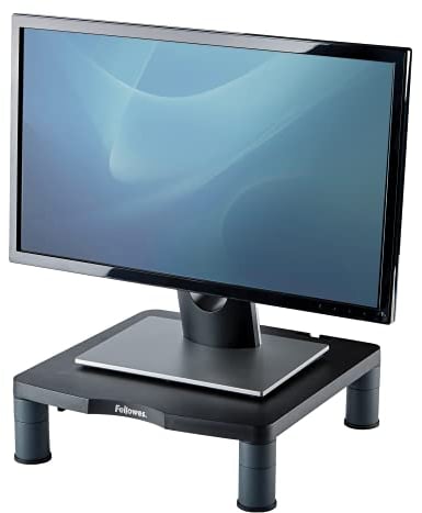 Fellowes Standard Monitor Riser 17in CRT 21in TFT Capacity 27kg 3 Heights 51-102mm Graphite Ref 9169301