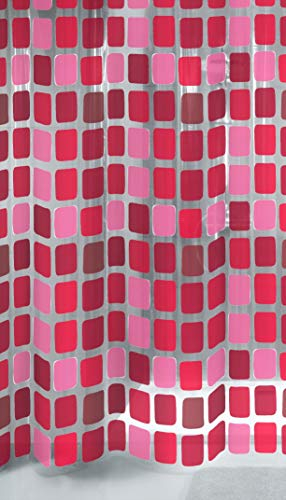 Kleine Wolke 4956453305 Duschvorhang Sonny, 180 x 200 cm, Rubin