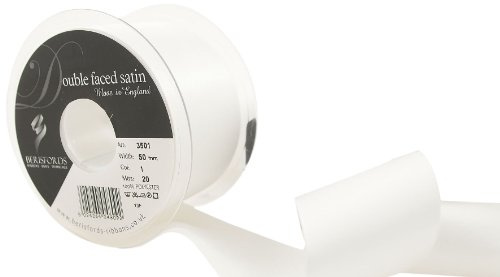 Berisfords Ribbon, White, 50 mm
