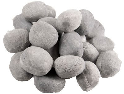 LILIMO Keramiksteine grau 24-teilig Dekosteine Steinimitat für Ethanol-Kamin