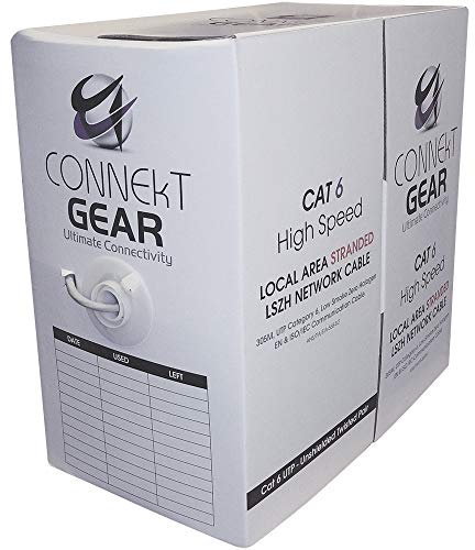connektgear 305m Drum UTP Cat6 Stranded Network Cable - Grey
