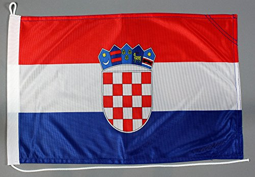 Buddel-Bini Bootsflagge Kroatien 30 x 45 cm in Profiqualität Flagge Motorradflagge