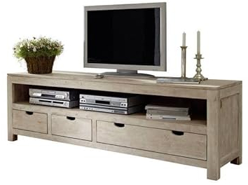 MASSIVMOEBEL24.DE Meuble TV - Bois Massif d'acacia Blanchi - Nature White #44