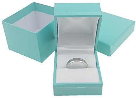 888 Display Ultra Elegant Blaugrün Blau jewelry box – Halskette/Armband/Ohrringe/Ringe, blau, 1 3/4 x 2 x 1 1/2 Ring