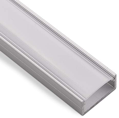 SOTECH LED Aufbau-Profil-PH1 (2000 x 18 x 8,5 mm) für breite LED Stripes bis 16 mm (z.B. für Philips Hue LightStrip) Aufbauprofil mit opaler Abdeckung