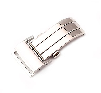 Bob Herren Faltschließe L316 Edelstahl kompatibel Breitling Uhrenarmbänder 18 mm Silberfarben, poliert