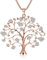 Albero della vita Collana per Donna, Collana con ciondolo celtico di moda con collana a catena lunga CZ Crystal Girls (Oro rosa)