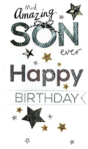Son Birthday Luxury Champagne Greeting Card Hand-Finished Cards