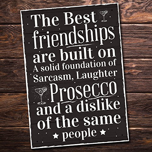 Red Oceans Friendship Sign Best Friend Prosecco Plaque Gifts for Women Gift for Her Birthday Alcohol Presents