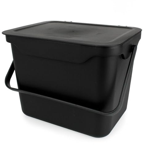 Easy Eco 5L Kitchen Caddy - Composting/Bin for Food Waste Recycling (Black)