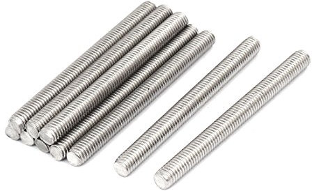 sourcing map 10 Stück Gewindestangen M5x55mm Edelstahl 304 Gewindestift Metrischem Vollgewinde Bar Gewindestäbe für Befestigung CNC-Werkzeugmaschinen 3D-Drucker Industrie Geräte