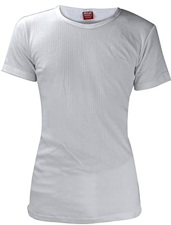HEAT HOLDERS - Herren Thermo Innenfleece Outdoor Kurzarm Unterhemd (Large (41-43 Chest), White)
