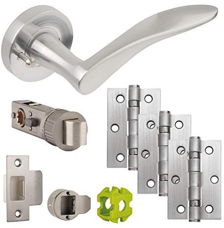 Jigtech JTB82220 Vecta Door Pack-Bathroom, Satin Chrome