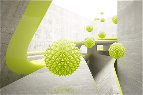 Muralo Photo Wallpaper 3D Effect 240 x 360 cm Non-Woven Wall Wallpaper Balls Abstract 3D Look Living Room Bedroom Modern Mural