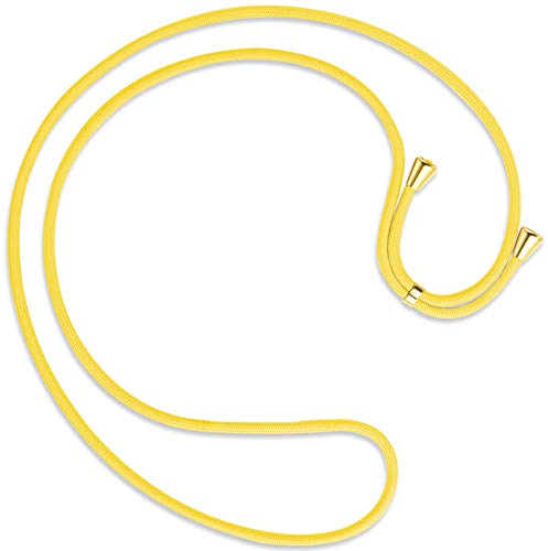 mtb more energy® Ersatz-Band für Handykette - Banana Gelb - inklusive Endkappen (Gold) - hochwertige Austausch-Kordel - Band Seil Kette