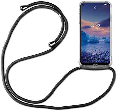 betterfon Hülle Kompatibel mit Nokia 5.4 | Handykette Smartphone Halskette Hülle mit Band | Handyhülle mit Kordel zum Umhängen Kompatibel für 5.4 | Schwarz