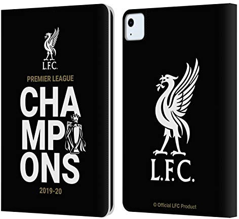 Head Case Designs Licenciado Oficialmente Liverpool Football Club Tipografía Negra 2020 Campeones Carcasa de Cuero Tipo Libro Compatible con Apple iPad Air 2020/2022