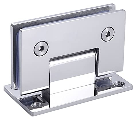 WANLIAN Robuste 90 Grad Glastür Schrank Vitrine Klemme Glas Duschtüren Scharnier Ersatzteile Wand-zu-Glas (poliertes Chrom)