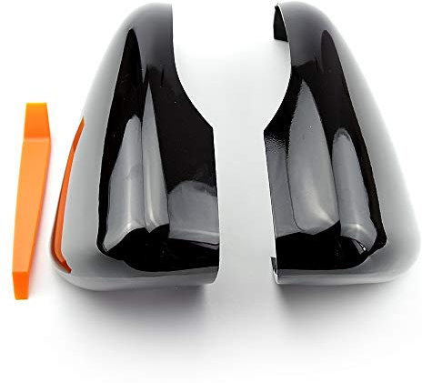 MKptopia 2 pièces Coque de remplacement pour couvercle de rétroviseur d'aile latérale Compatible avec VW GOLF 6 VI MK6 GTI R line R20 Compatible avec Tou-ran -noir