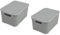 BranQ - Home essential Set of 2 Plastic Rattan Baskets with Lids made of Bisphenol A (BPA)-Free Polypropylene, Light Grey, Size S (7 Litres)