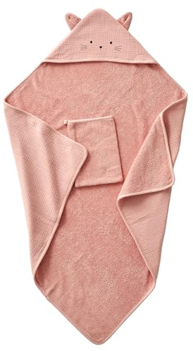 VERTBAUDET Cape De Bain Gaze De Coton Et Gant De Toilette