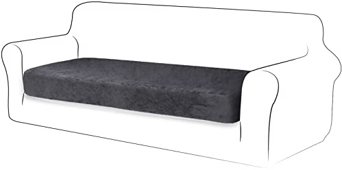 TIANSHU Velvet Stretch Kissenbezug Sofakissen Schonbezug Möbelschutz Sofa Sitzbezug für Couch 1-teilige Velvet Kissenbezüge für 3 Sitzer (3 Sitzer, Grau)