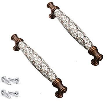 SYDARSYN 2 Piezas Tiradores para Muebles, Tiradores Cocina de Cerámica Vintage, 128mm (B)
