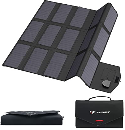 ALLPOWERS Panel solar plegable de 100 W, panel solar monocristalino, cargador solar con salida CC de 18 V para estación de energía portátil, portátil, batería de caravana, generadores, smartphone