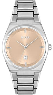 BOSS Analogue Quartz Watch for Women Steer Collection with Silver Stainless Steel Bracelet - 1502670
