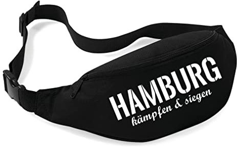 Frankfurt kämpfen und Siegen Bauchtasche | Fussball Tasche - Ultras - Frankfurt Hüfttasche - Supporter Bag | Schwarz