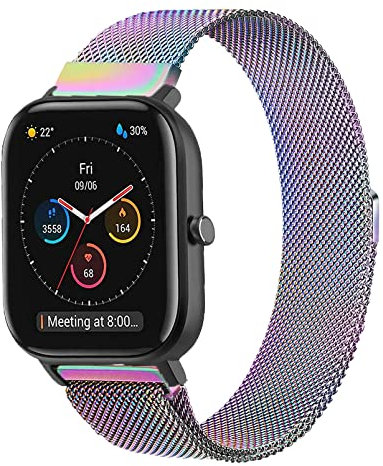 20mm Bracelet pour Amazfit GTS 2 Mini/GTS 4,Magnétique Métal Loop Bracelet pour Amazfit GTS 3/GTS 2/GTS 2e/GTR 42mm/Bip Lite/Bip U/Bip 3/GTS 4 Mini/Samsung Galaxy Watch 5/Galaxy Watch 4,Coloré