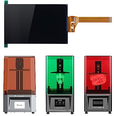 Chitu Systems Upgraded LCD-Bildschirm für Elegoo Mars 2/Mars 2 pro 3D-Drucker Bildschirm Ersatz, 6,08 Zoll Monochrom-LCD-Bildschirm, 2K Lichthärtung Druck mit 1620x2560 Auflösung