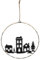 LED Silhouettenbild in schwarz mit Weihnachts Motiv - 30 cm - Deko Aufhänger mit 20 LED in warm weiß beleuchtet - Schatten Bild Silhouette Winter Szene
