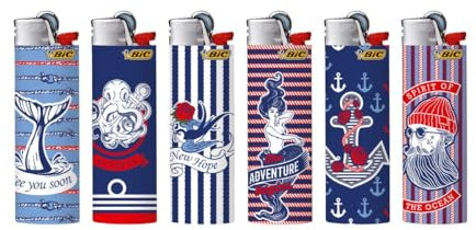 BIC 6 Accendini Maxi decorati Tattoo