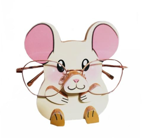 LANMOU Supporto per Occhiali in Legno Portaocchiali Creativo a Forma di Animale Supporto per Occhiali da Sole Portaocchiali per Uomo e Donna Decorazione per la Scrivania Dell'ufficio, Topi