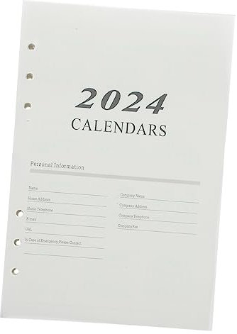 Chinesischer Mondkalender, Monatskalender, 2024 Englisches Agenda-Buch auf der Innenseite, A5, Taschen-Notizblock, Taschenkalender, leerer Kalender, Raster-Tagebuch, Nachfülleinlagen, Tagesplaner, Nac
